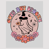 Cute but Spooky Ghost with Witch Hat DTF Transfer